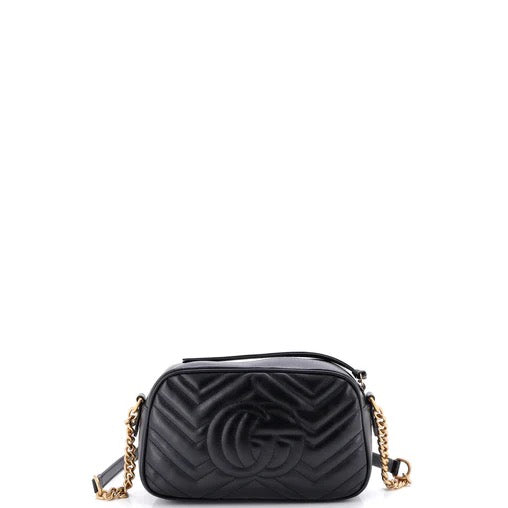 PRE OWNED Gucci GG Marmont Shoulder Bag Matelasse Leather Small
