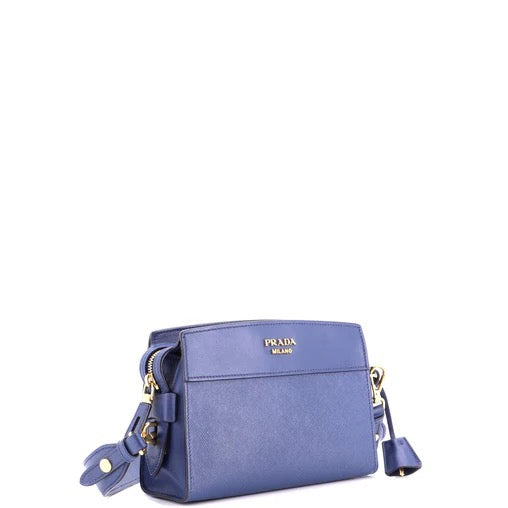 PRE OWNED Prada Esplanade Crossbody Bag Saffiano with City Calf Small