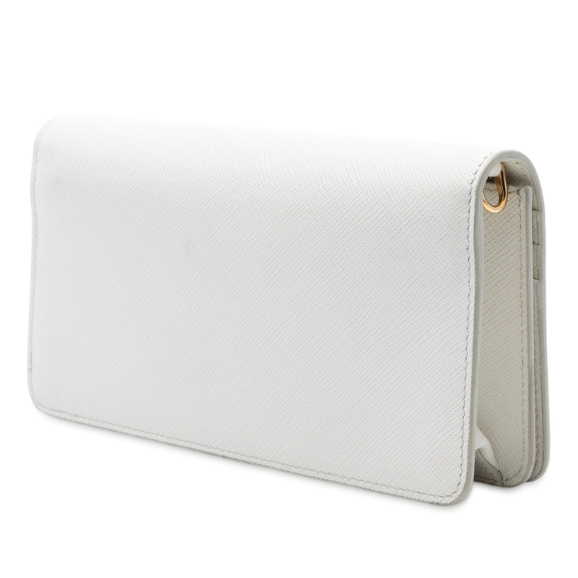 Pre Owned Prada Chain Wallet Crossbody Saffiano Leather