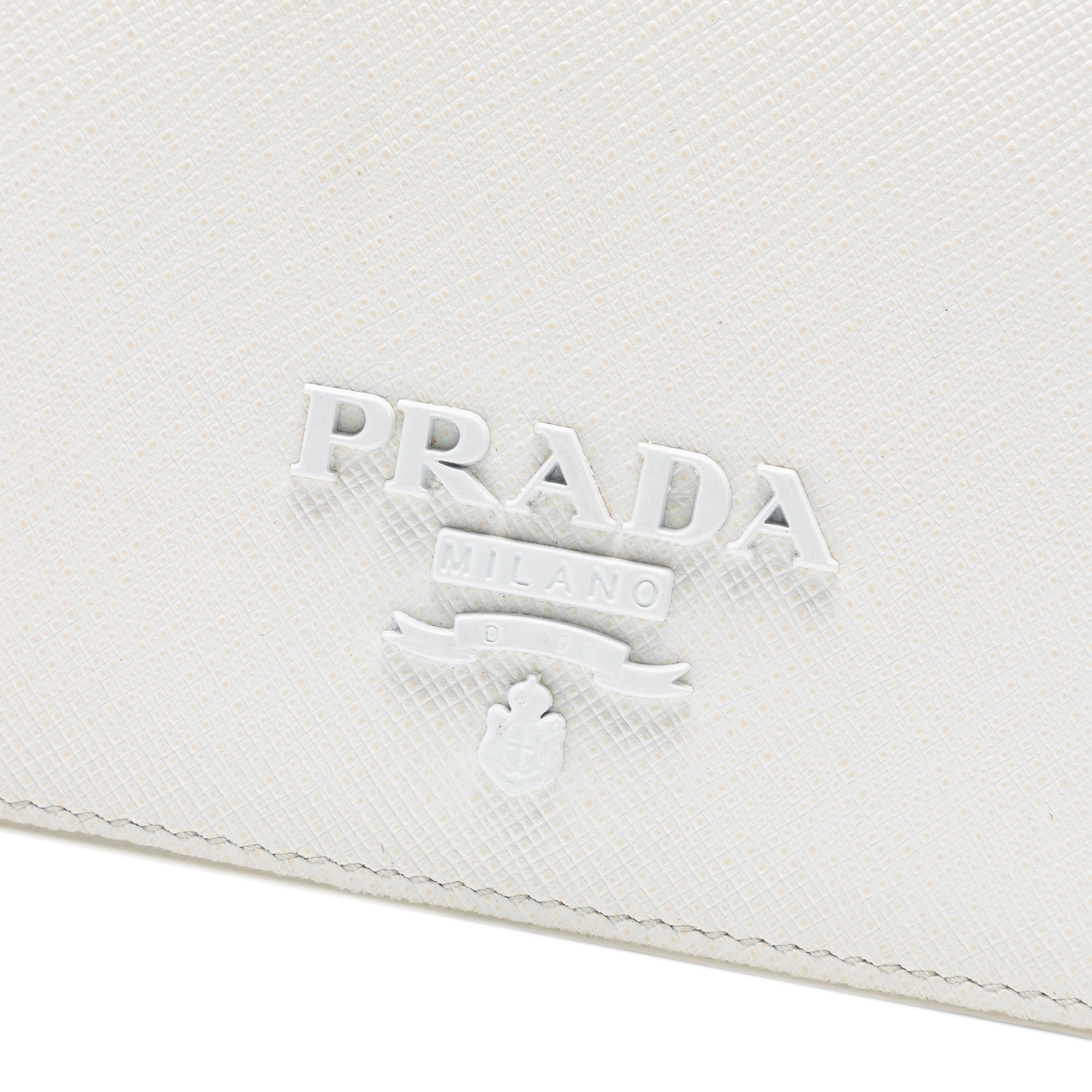 Pre Owned Prada Chain Wallet Crossbody Saffiano Leather